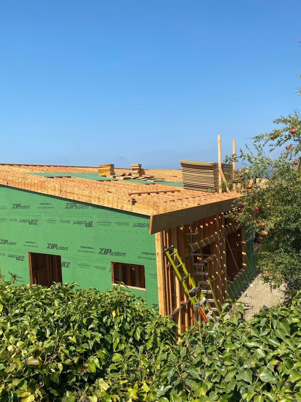 ZIP-system roof decking — sealed envelope at close-in.